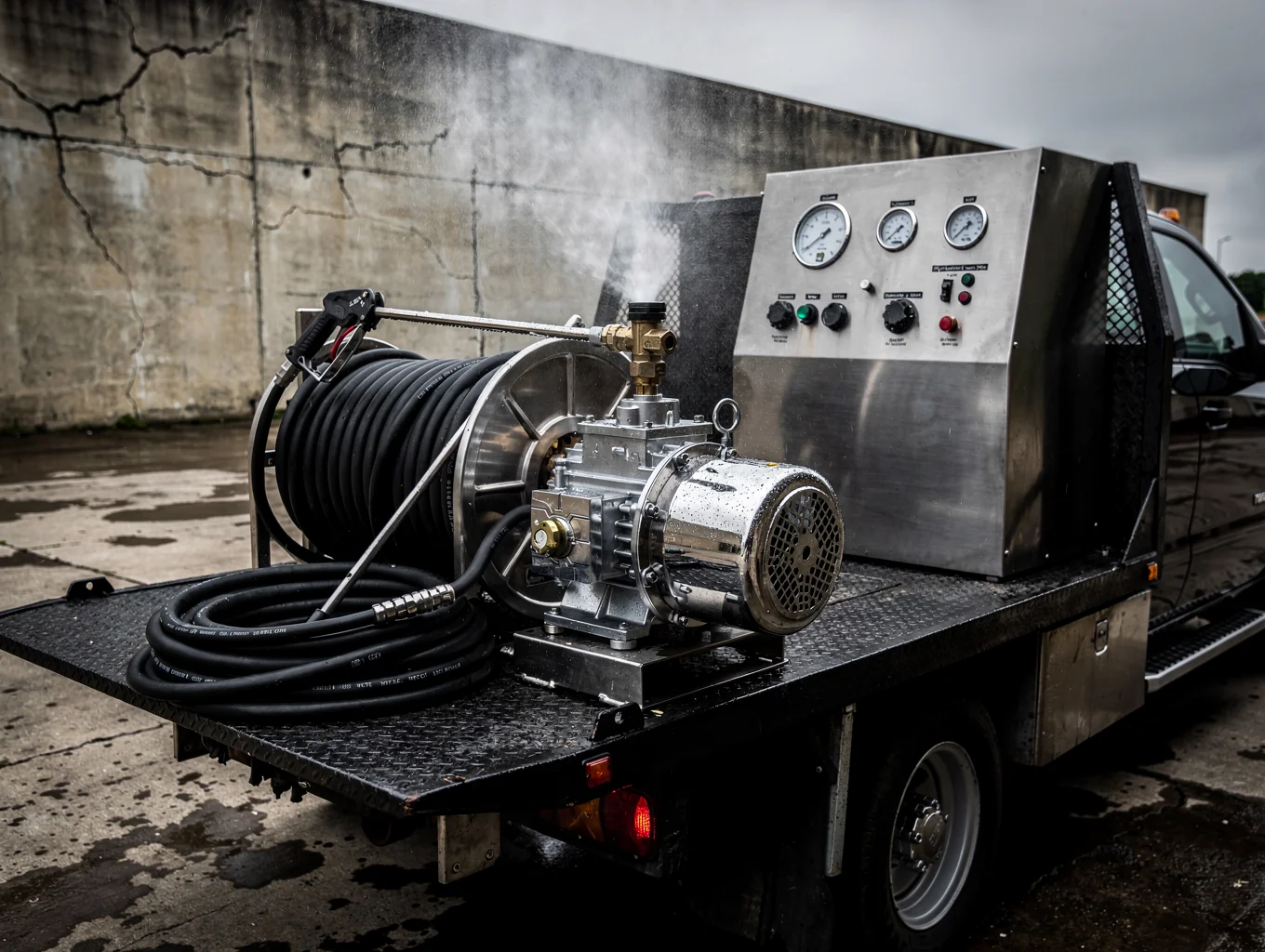Professional pressure washing equipment