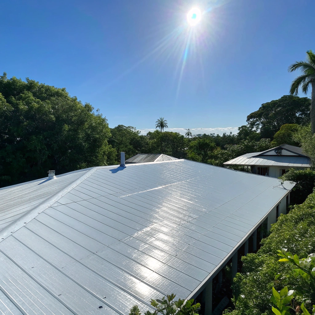 Completed roof maintenance work