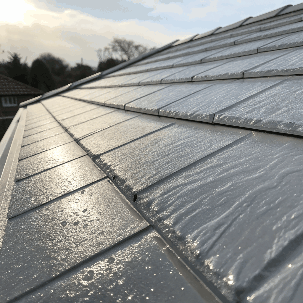 Restored roof tiles showing clean finish